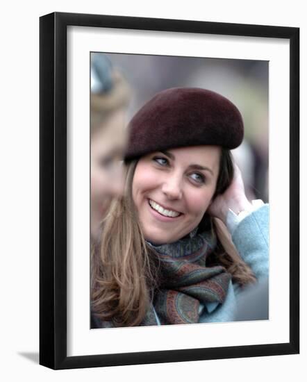 Kate Middleton in the Royal box at Cheltenham racecourse, March 16th 2007-null-Framed Photographic Print