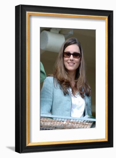 Kate Middleton, in the Royal box at Cheltenham Racecourse-null-Framed Art Print