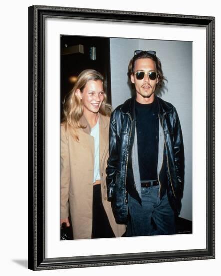 Kate Moss and Johnny Depp-null-Framed Premium Photographic Print