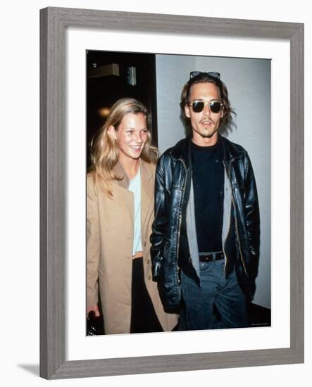 Kate Moss and Johnny Depp-null-Framed Premium Photographic Print
