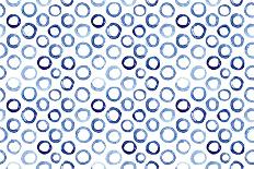 Seamless Pattern of Watercolor Blue Circles in Polka Dot Style-Katerina Izotova Art Lab-Mounted Art Print