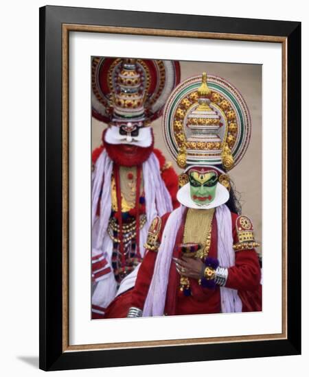 Kathakali Dance Performers, Kochi (Cochin), Kerala State, India, Asia-Gavin Hellier-Framed Photographic Print