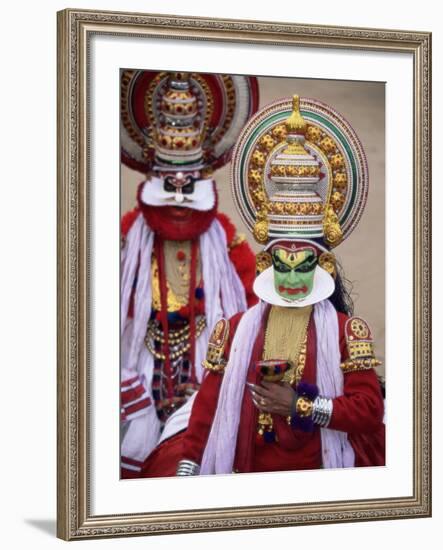 Kathakali Dance Performers, Kochi (Cochin), Kerala State, India, Asia-Gavin Hellier-Framed Photographic Print