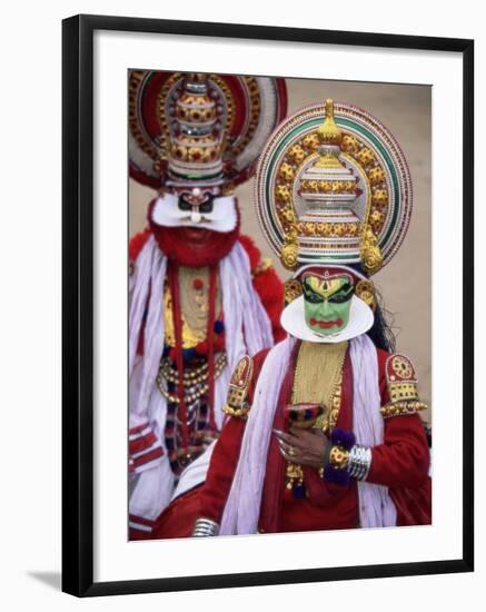 Kathakali Dance Performers, Kochi (Cochin), Kerala State, India, Asia-Gavin Hellier-Framed Photographic Print