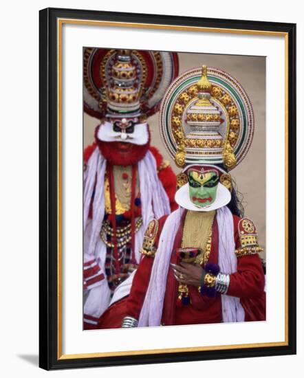 Kathakali Dance Performers, Kochi (Cochin), Kerala State, India, Asia-Gavin Hellier-Framed Photographic Print