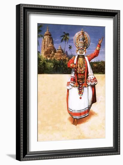 Kathakali, One of India's Most Colourful Dances-English School-Framed Giclee Print