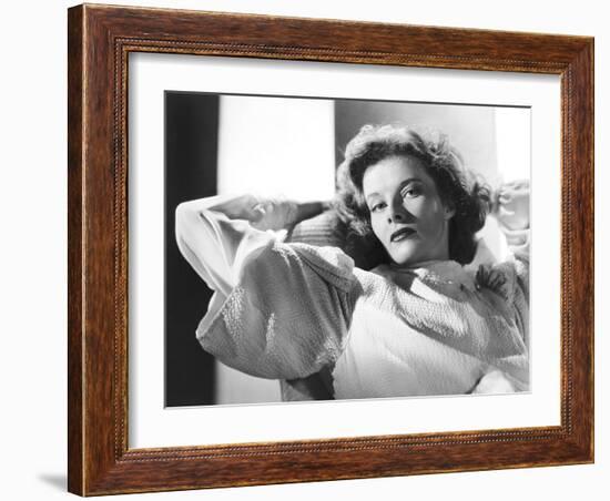 Katharine Hepburn (b/w photo)-null-Framed Photo