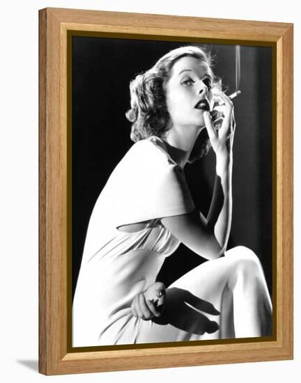 Katharine Hepburn Smoking, 1930s-null-Framed Stretched Canvas