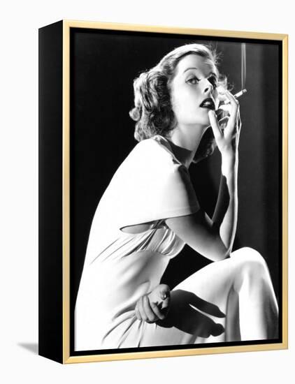 Katharine Hepburn Smoking, 1930s-null-Framed Stretched Canvas