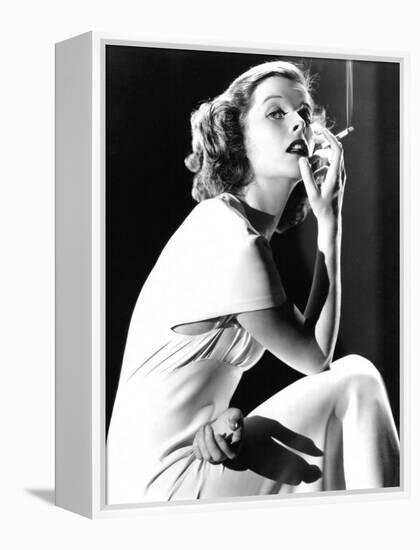 Katharine Hepburn Smoking, 1930s-null-Framed Stretched Canvas