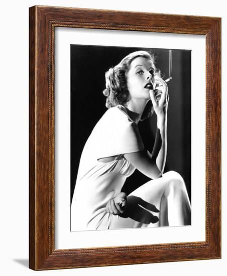 Katharine Hepburn Smoking, 1930s-null-Framed Photo