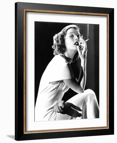 Katharine Hepburn Smoking, 1930s-null-Framed Photo