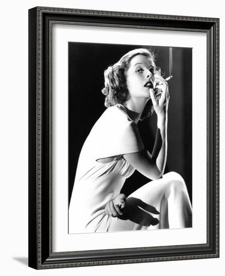 Katharine Hepburn Smoking, 1930s-null-Framed Photo