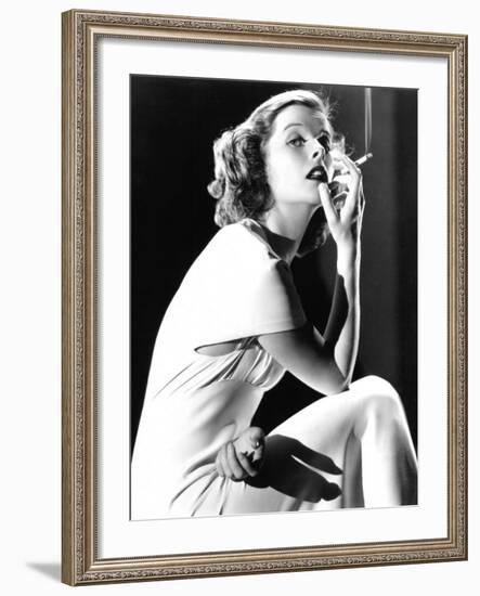 Katharine Hepburn Smoking, 1930s-null-Framed Photo