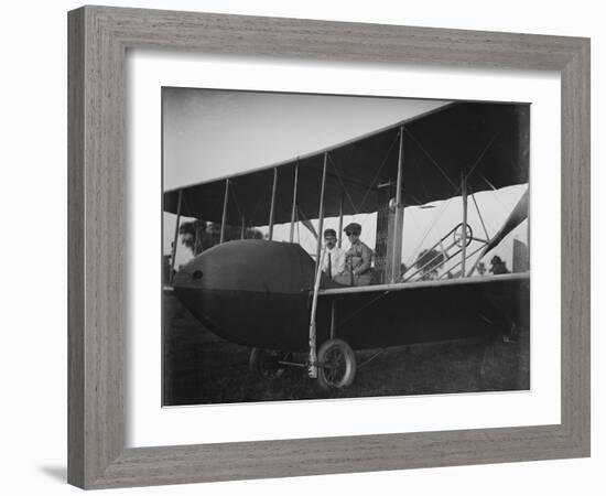 Katharine Wright with Orville in Model HS Plane Photograph - Kitty Hawk, NC-Lantern Press-Framed Art Print