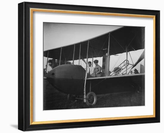 Katharine Wright with Orville in Model HS Plane Photograph - Kitty Hawk, NC-Lantern Press-Framed Art Print