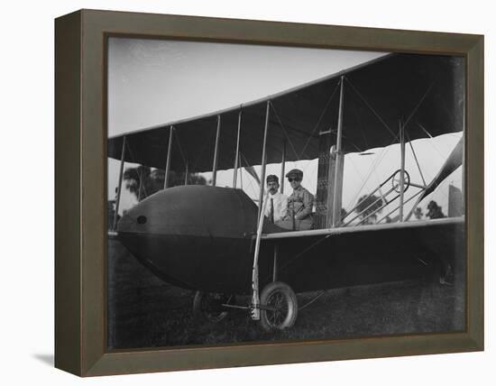 Katharine Wright with Orville in Model HS Plane Photograph - Kitty Hawk, NC-Lantern Press-Framed Stretched Canvas