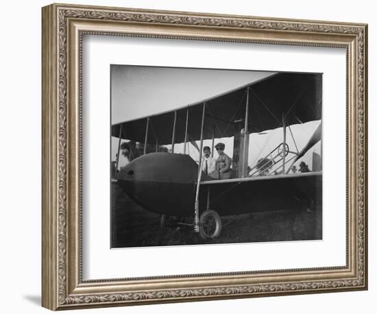 Katharine Wright with Orville in Model HS Plane Photograph - Kitty Hawk, NC-Lantern Press-Framed Art Print