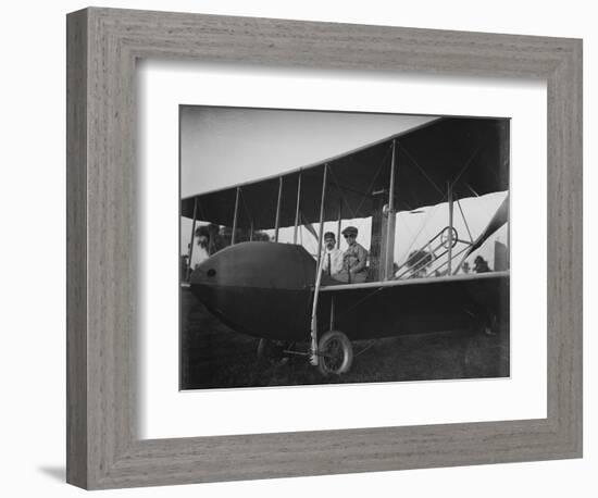 Katharine Wright with Orville in Model HS Plane Photograph - Kitty Hawk, NC-Lantern Press-Framed Art Print