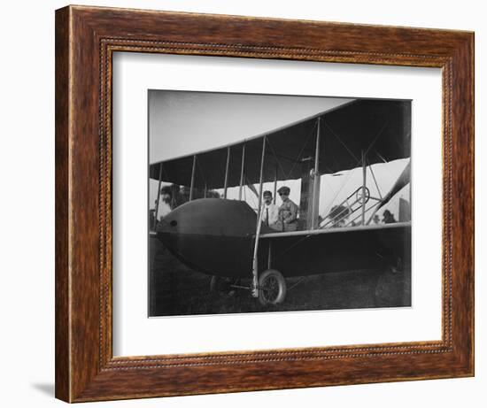 Katharine Wright with Orville in Model HS Plane Photograph - Kitty Hawk, NC-Lantern Press-Framed Art Print