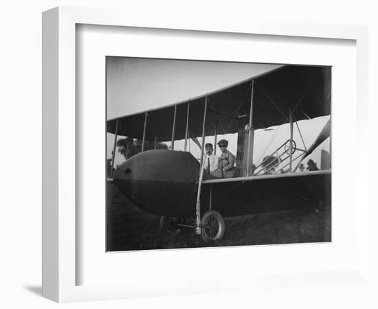 Katharine Wright with Orville in Model HS Plane Photograph - Kitty Hawk, NC-Lantern Press-Framed Art Print