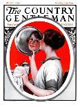 "Woman Reflected in Silver Tray," Country Gentleman Cover, March 1, 1924-Katherine R. Wireman-Giclee Print