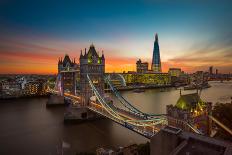 Twilight, Tower Bridge and the Shard at Sunset-Katherine Young-Premier Image Canvas