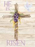 Easter Blessing Saying III with Cross v2-Kathleen Parr McKenna-Art Print