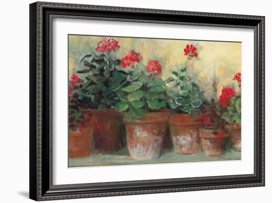 Kathleens Geraniums Crop-Carol Rowan-Framed Premium Giclee Print