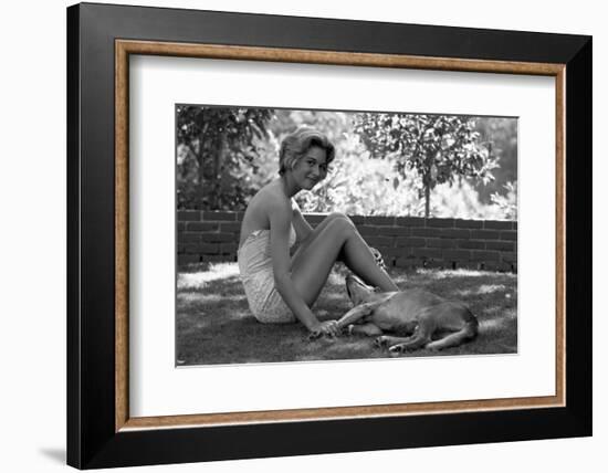 Kathy Jenkins, 17, with Her Dog, Kentfield, California, 1960-Allan Grant-Framed Photographic Print