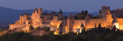 France, Languedoc-Rousillon, Carcassonne; the Fortifications of Carcassonne at Dusk-Katie Garrod-Photographic Print