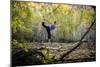 Katie Paulson Practices Yoga Among The Cottonwood Trees In An Autumn Morning In Indian Creek, Utah-Dan Holz-Mounted Photographic Print