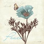 Teal Hummingbirds II Flower-Katie Pertiet-Art Print