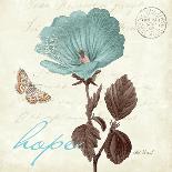Teal Hummingbirds II Flower-Katie Pertiet-Art Print