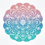 Paisley Floral Mandala Illustration.-Katja Gerasimova-Art Print