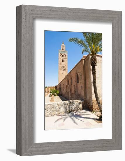 Katoubia Mosque and Palm Tree in Djemaa El Fna-Matthew Williams-Ellis-Framed Photographic Print