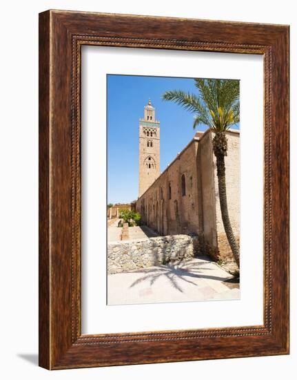 Katoubia Mosque and Palm Tree in Djemaa El Fna-Matthew Williams-Ellis-Framed Photographic Print