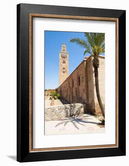 Katoubia Mosque and Palm Tree in Djemaa El Fna-Matthew Williams-Ellis-Framed Photographic Print