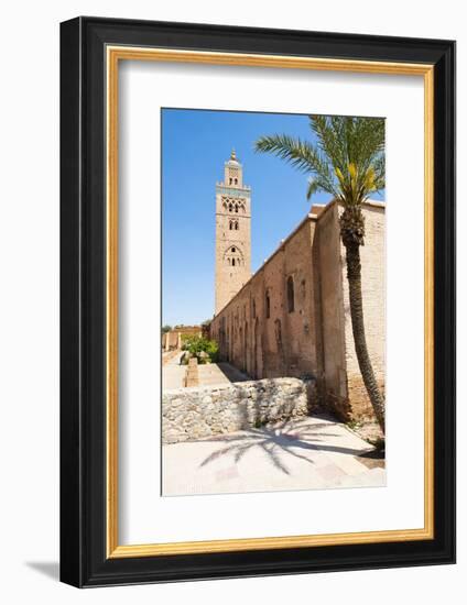 Katoubia Mosque and Palm Tree in Djemaa El Fna-Matthew Williams-Ellis-Framed Photographic Print