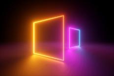 3d rendering, yellow pink squares-Katrina Loginova-Art Print