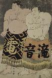 Lutteurs de sumô ; le lutteur Onogawa Kisaburô et le lutteur Tanikaze Kajinosuke-Katsukawa Shunei-Giclee Print