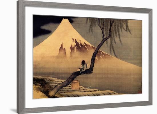 Katsushika Hokusai A Boy in front of Fujiama-Katsushika Hokusai-Framed Art Print