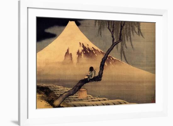 Katsushika Hokusai A Boy in front of Fujiama-Katsushika Hokusai-Framed Art Print