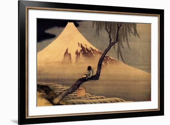 Katsushika Hokusai A Boy in front of Fujiama-Katsushika Hokusai-Framed Art Print