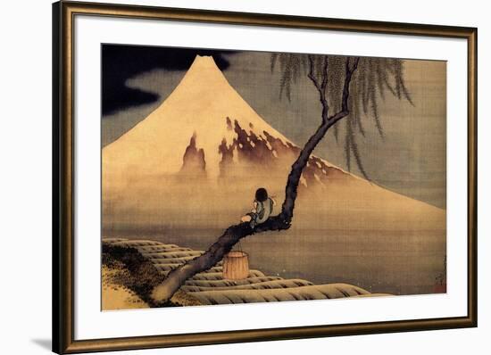 Katsushika Hokusai A Boy in front of Fujiama-Katsushika Hokusai-Framed Art Print