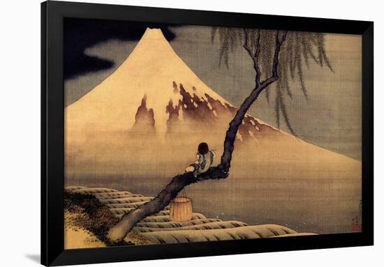 Katsushika Hokusai A Boy in front of Fujiama-Katsushika Hokusai-Framed Art Print