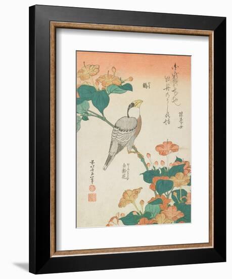 Katsushika Hokusai Flowers & Bird II-Katsushika Hokusai-Framed Art Print