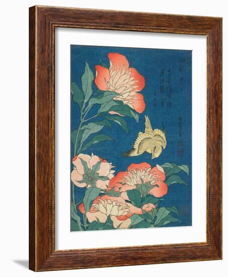 Katsushika Hokusai Flowers & Bird III-Katsushika Hokusai-Framed Art Print