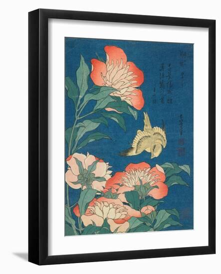 Katsushika Hokusai Flowers & Bird III-Katsushika Hokusai-Framed Art Print