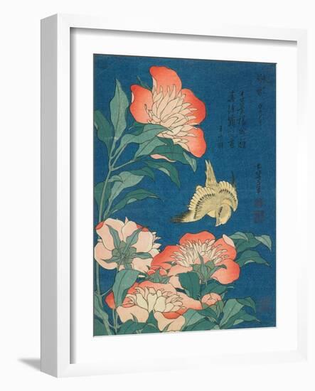 Katsushika Hokusai Flowers & Bird III-Katsushika Hokusai-Framed Art Print